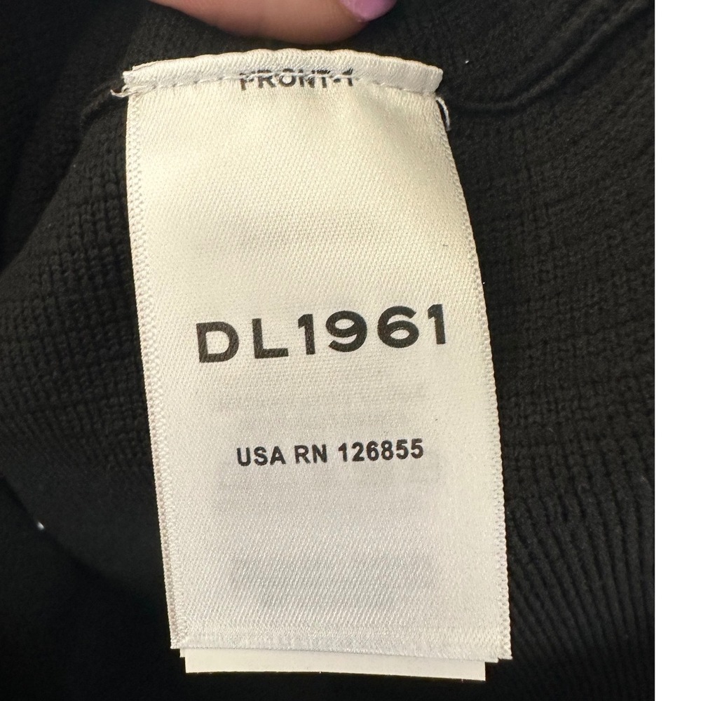 DL1961 Insta Sculpt Off Shoulder Top Black XXS Ribbed Bodycon Luxury Minimalist - Picture 7 of 10